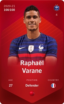 2021 FFF Rare Raphael Varane Sorare NFT (#100/100)